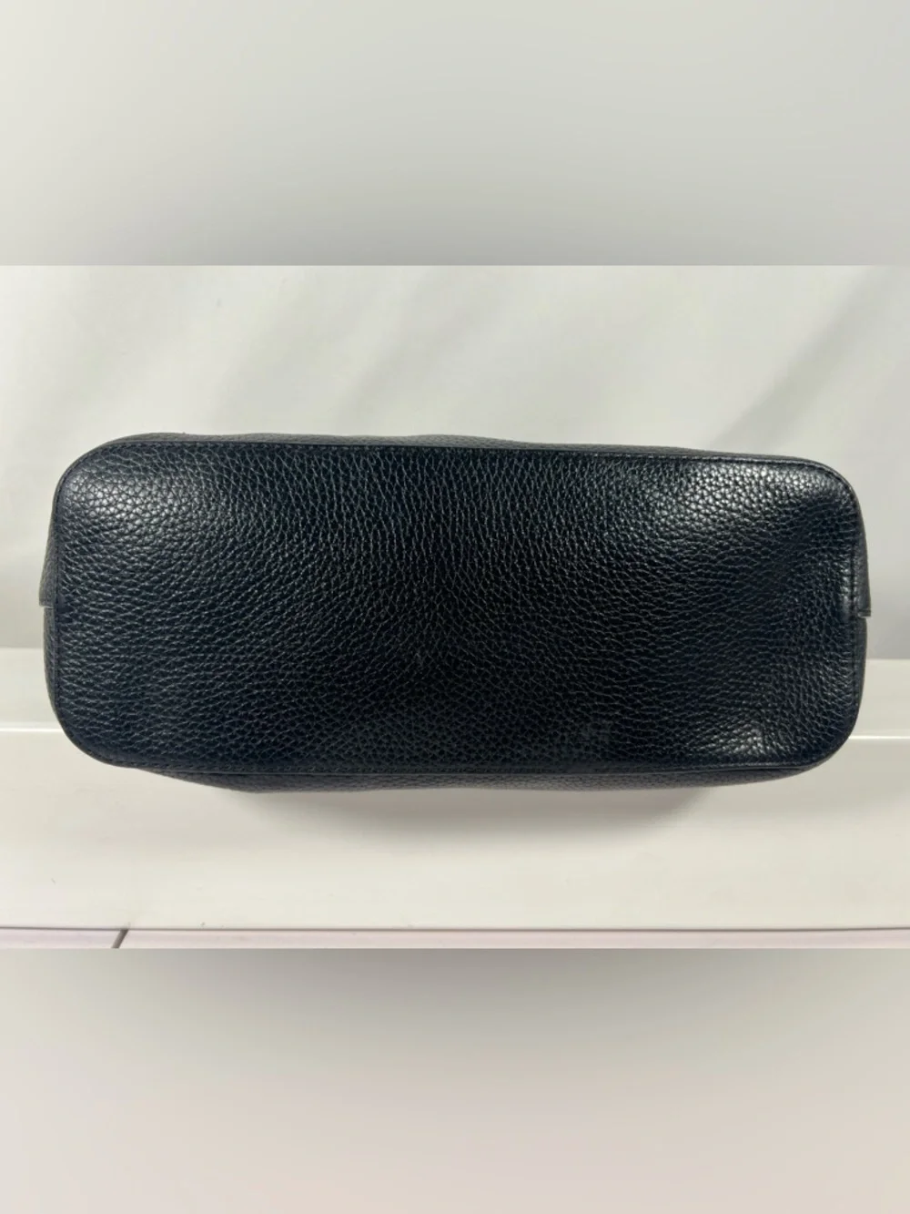 4071: Tory Burch Black Pebbled Leather Satchel Shoulder Bag